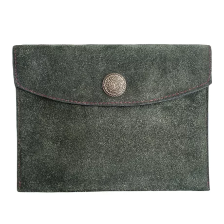 pochette passeport croute de veau velours vert kaki (1)