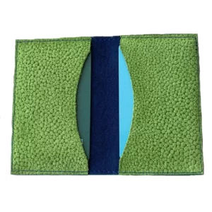 porte-cartes en cuir de veau velours vert pomme