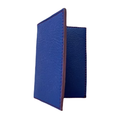 porte-cartes en cuir de chèvre bleue foncé