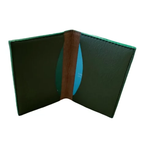 porte-cartes en cuir de chèvre vert sapin